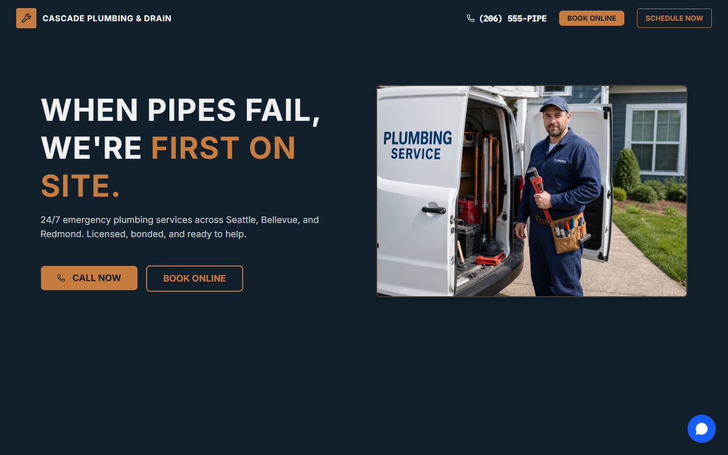 Cascade Plumbing live website